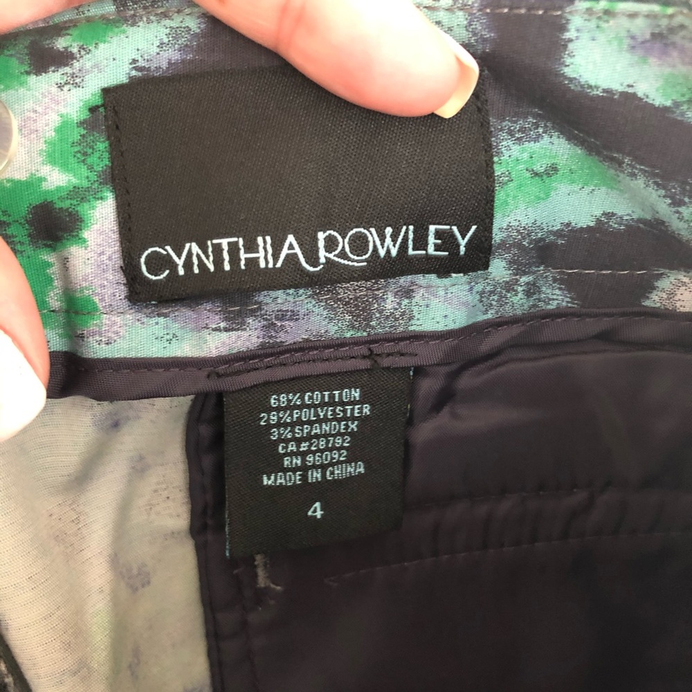 { CYNTHIA ROWLEY } Blue & Green Work Separates Pencil Skirt - Picture 4 of 4